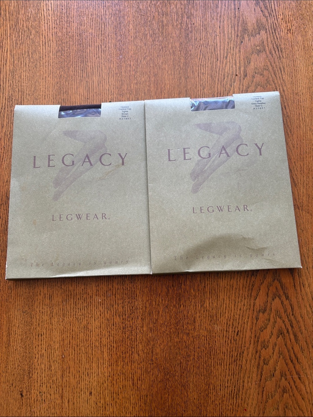 Legacy Sheer Legwear - Grey Heather Pair and Brown Pair - Picture 3 of 7